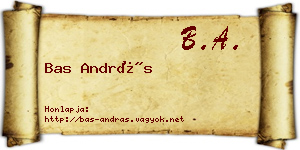 Bas András névjegykártya