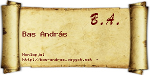 Bas András névjegykártya